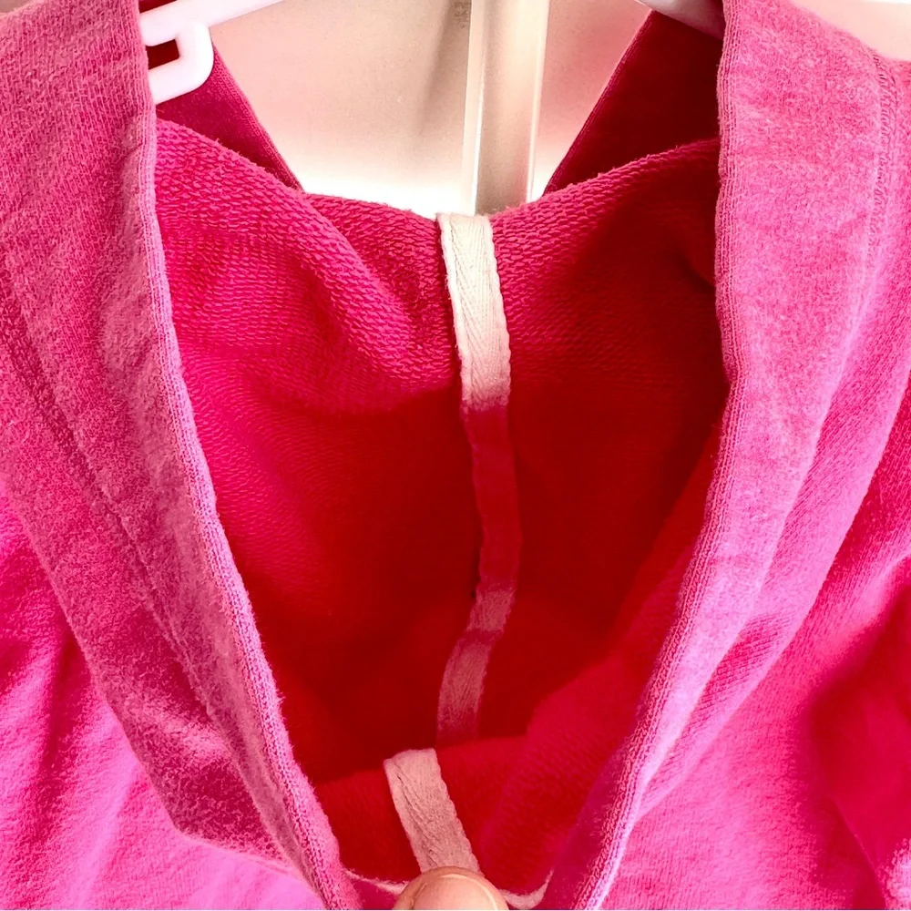 Ralph‎ Lauren Girls Pink Button Front Hoodie Size 5 Cotton Preppy Sweatshirt
